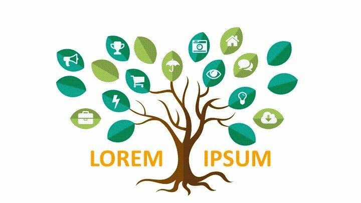 Mẫu sơ đồ hình cây trong Powerpoint sáng tạo, đẹp mắt