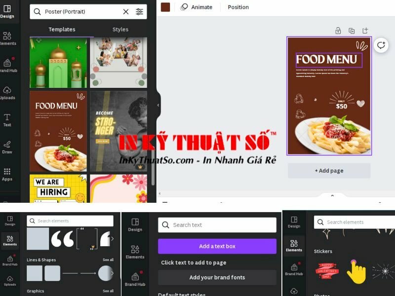 Tùy chỉnh thiết kế của bạn: bạn có thể thay đổi màu sắc, bố cục, hình ảnh, phong chữ, thêm nhiều thành phần thiết kế... để tạo ra tấm poster đẹp. 