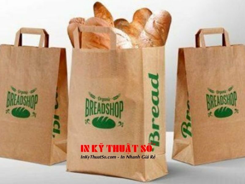 túi giấy đựng bánh mì có quai