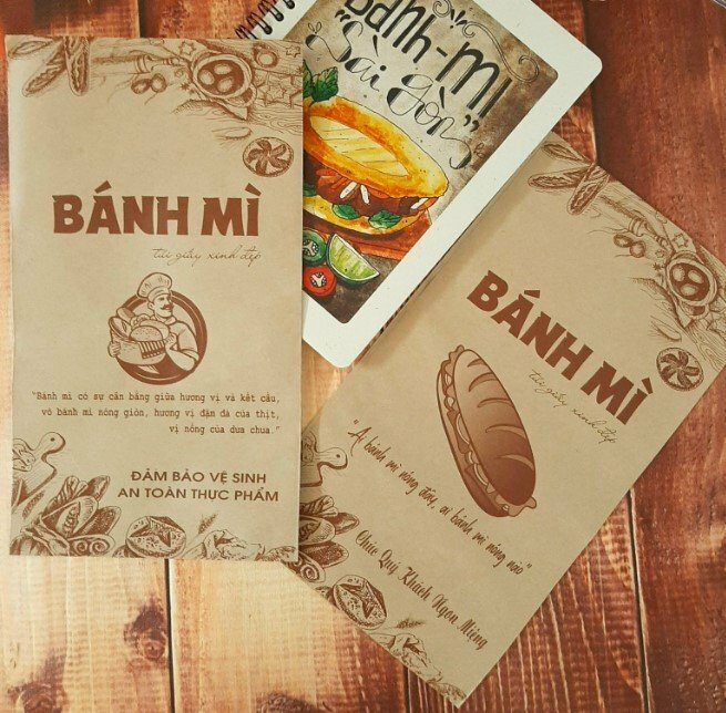 Túi giấy đựng bánh mì in sẵn