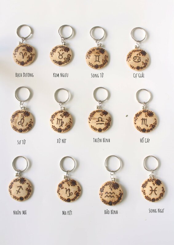 Móc khóa biểu tượng 12 cung hoàng đạo