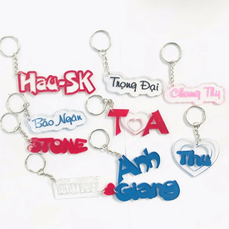 Móc khóa khắc tin in theo yêu cầu