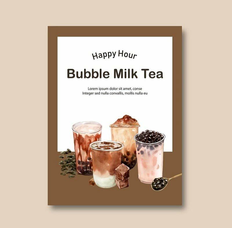 Mẫu tờ rơi giới thiệu trà sữa trân châu đường đen