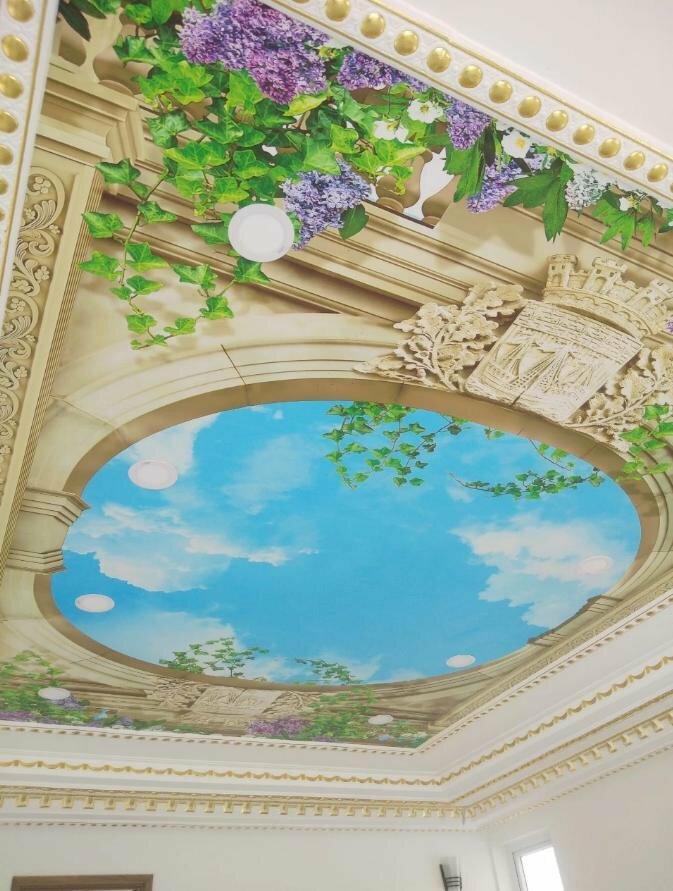 Mẫu trang trí trần nhà bằng tranh 3D