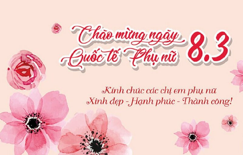 Mẫu tranh bạt trang trí ngày Quốc tế phụ nữ