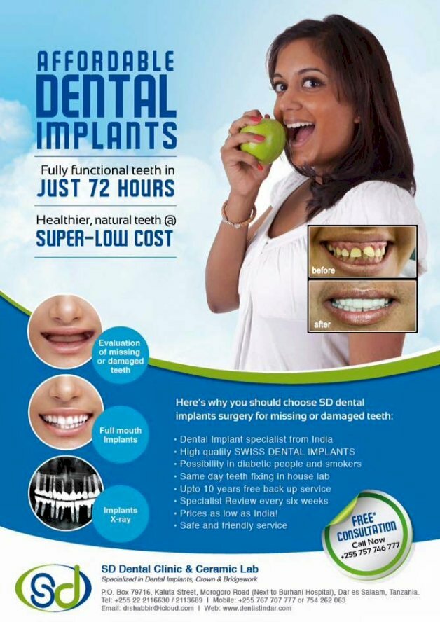 Mẫu tờ rơi quảng cáo Implant được thiết kế với màu sắc hài hòa đẹp mắt