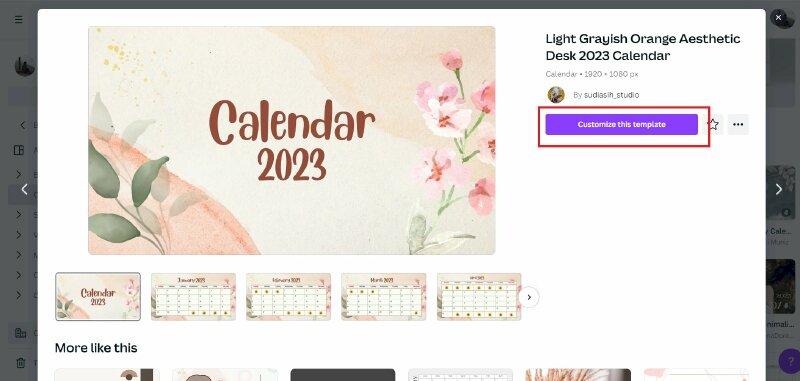 Click vào nút Customize this template