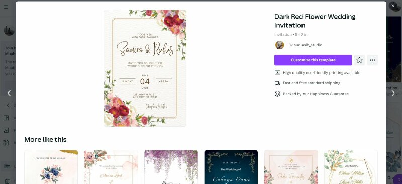 Nhấn nút Cutstomize this Template