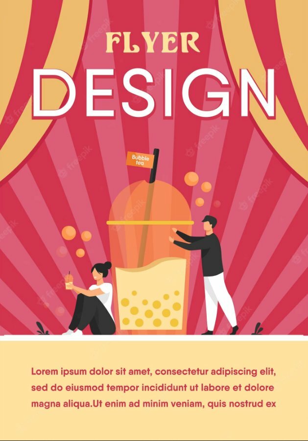 Mẫu tờ rơi quảng cáo trà sữa mang về đơn giản mà đẹp