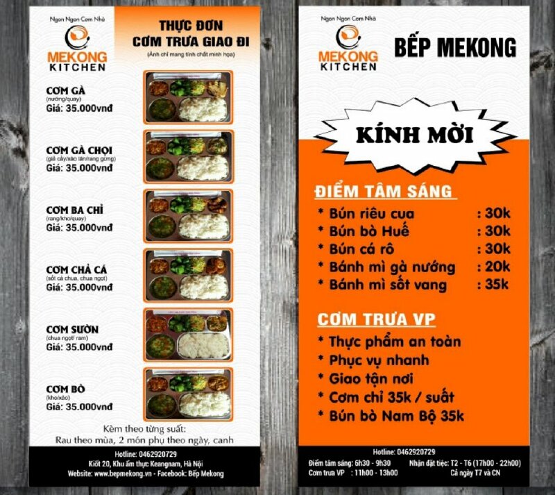 Mẫu tờ rơi cơm văn phòng thiết kế bắt mắt kèm chi tiết bảng giá