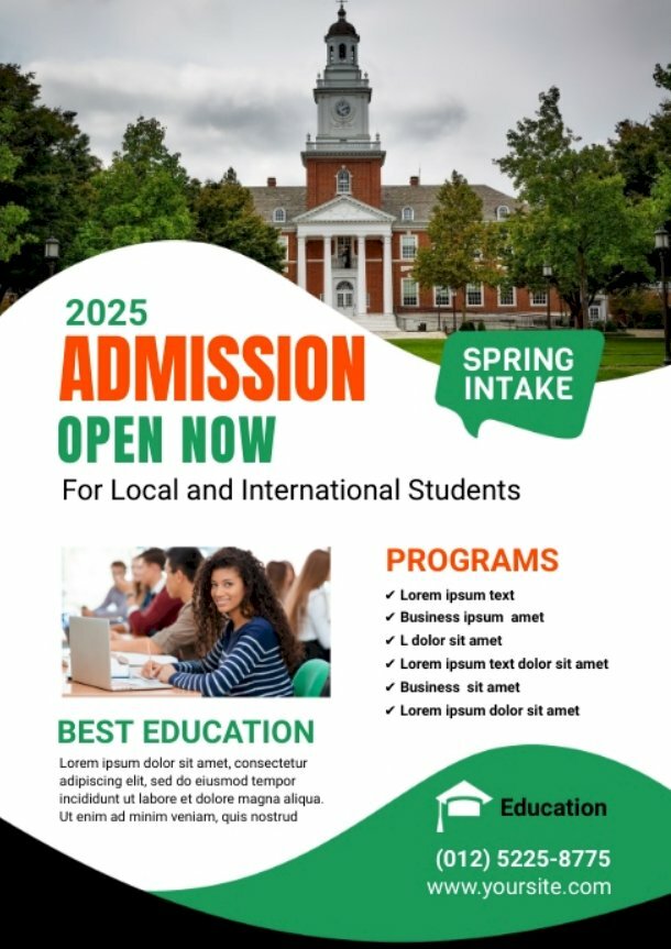 Mẫu thiết kế tờ rơi du học đơn giản nhưng chi tiết và rất cuốn hút