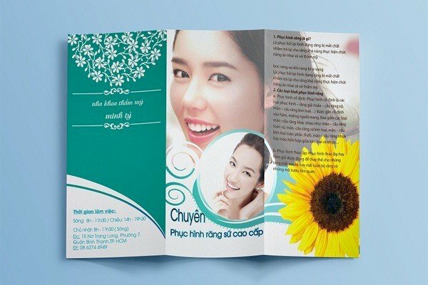 Mẫu tờ rơi quảng cáo răng hàm mặt dạng gấp gọn thiết kế đẹp