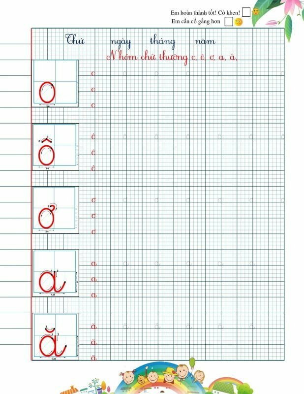 Vở luyện viết chữ đẹp cho học sinh lớp 1 môn tiếng Việt