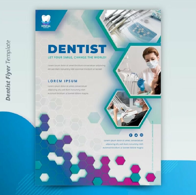 Mẫu tờ rơi quảng cáo phòng khám răng thiết kế tinh tế