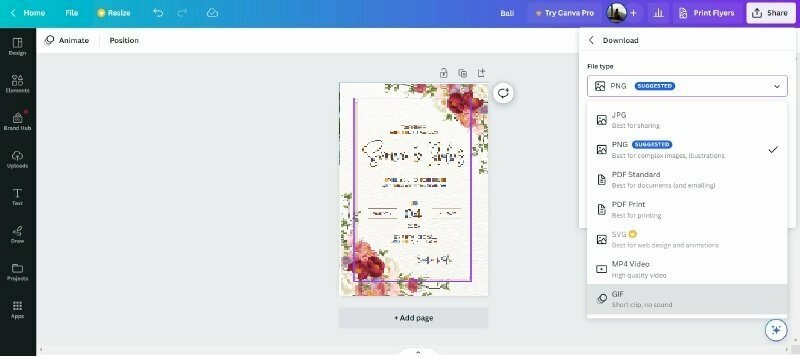 Chọn định dạng hình phù hợp
