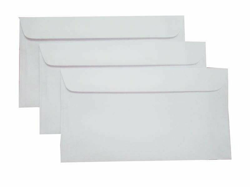 Mẫu bao thư trắng 12x18 nắp không keo đơn giản