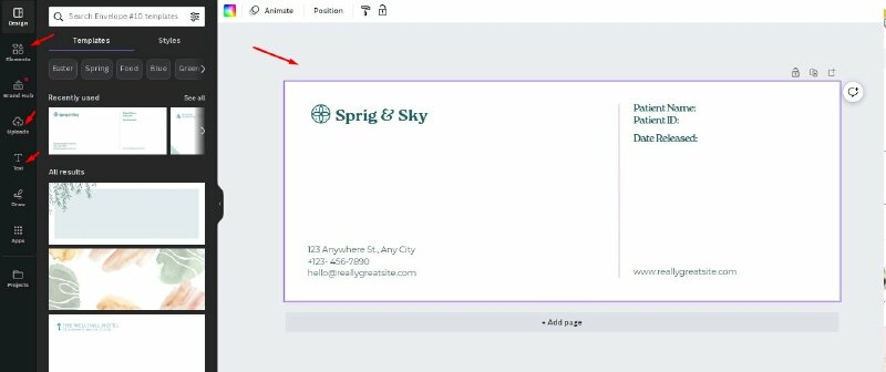 Bước 4: Thay đổi các chi tiết trong phong bì thư