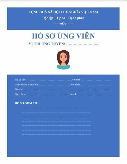 Mẫu In kẹp file hồ sơ xin việc
