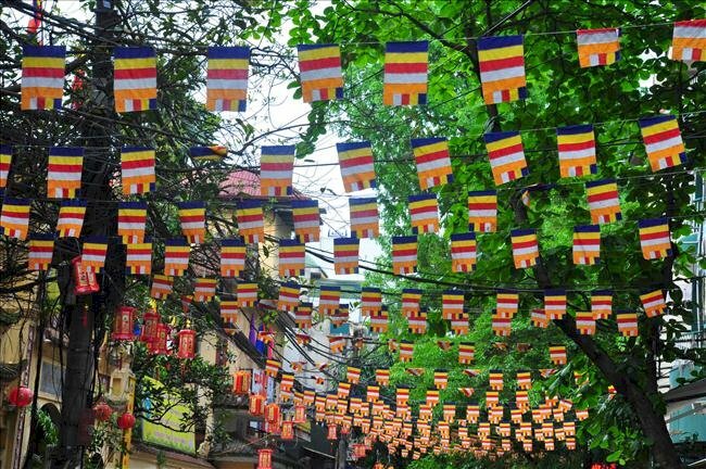 In cờ dây Phật giáo trang trí Phật Đảng