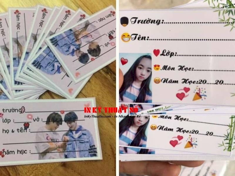 in nhãn vở có ảnh