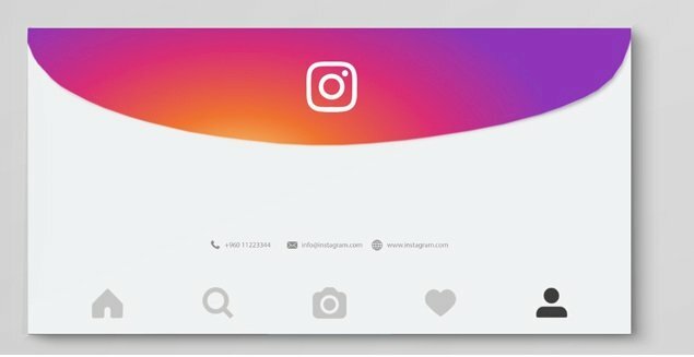 In phong bì hình Instagram