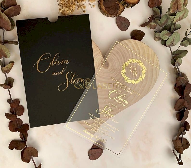 In thiệp cưới nhựa mica trong suốt