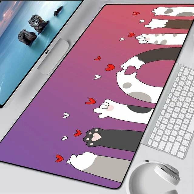 Mẫu pad chuột bàn tay mèo thả tim cute