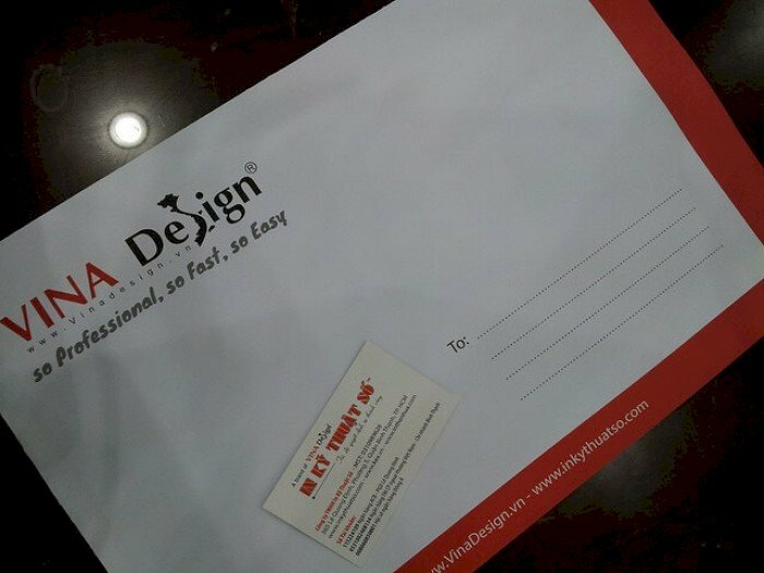 phong bì trắng A4 in logo