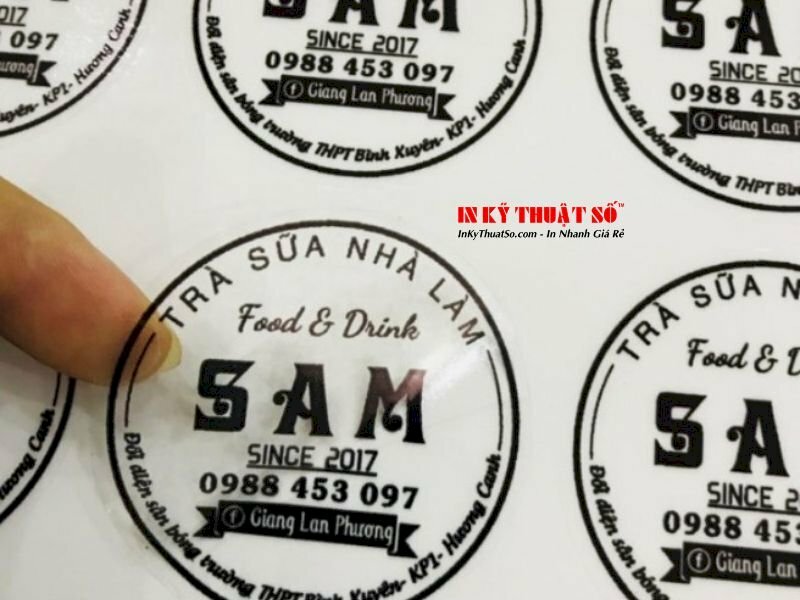 tem dán ly trà sữa