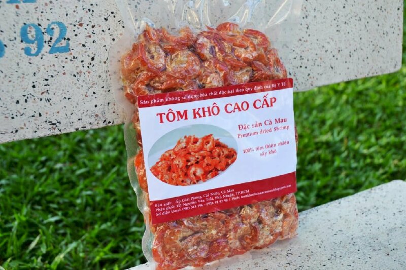 tem nhãn tôm khô