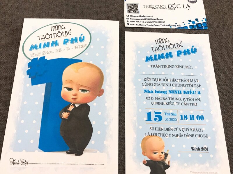 Thiệp thôi nôi độc đáo