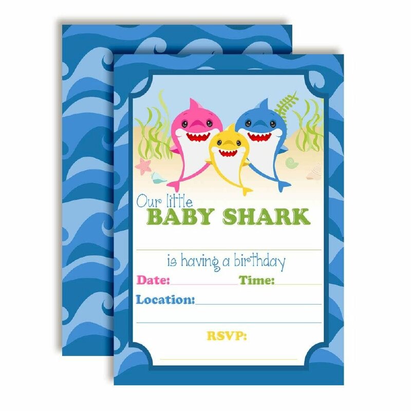 Thiệp thôi nôi Baby Shark