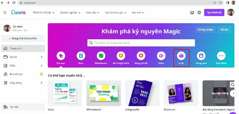 Thiết kế tờ rơi A5 với Canva bước 2