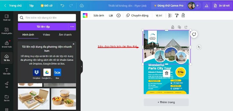 Thiết kế tờ rơi A5 với Canva bước 4