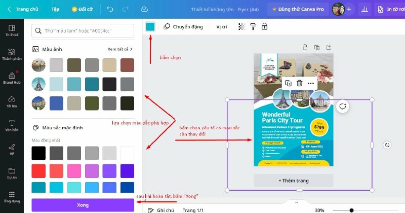 Thiết kế tờ rơi A5 với Canva bước 5