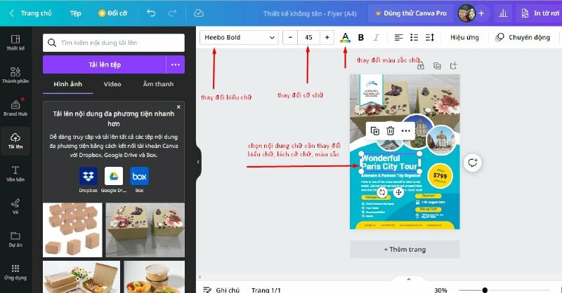 Thiết kế tờ rơi A5 với Canva bước 6