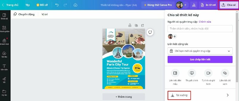 Thiết kế tờ rơi A5 với Canva bước 7