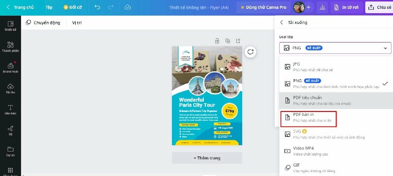 Thiết kế tờ rơi A5 với Canva bước 7