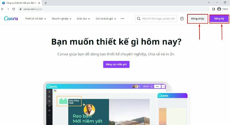 Thiết kế tờ rơi gấp 3 bằng Canva - Bước 1