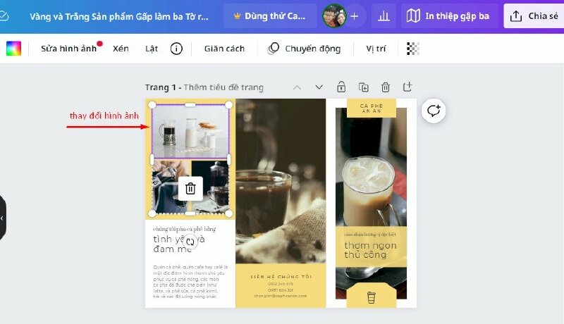 Thiết kế tờ rơi gấp 3 bằng Canva - Bước 3