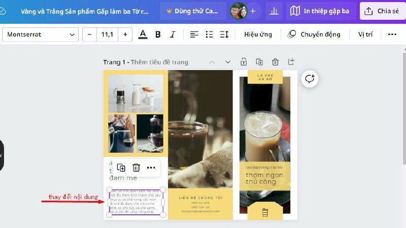Thiết kế tờ rơi gấp 3 bằng Canva - Bước 3