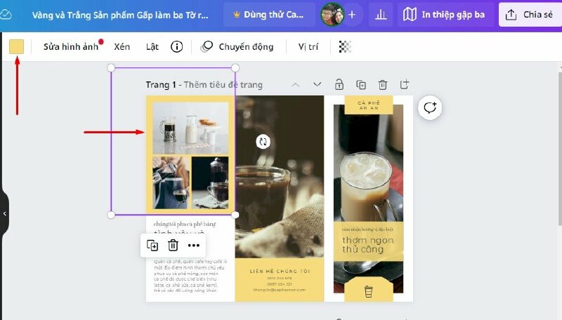 Thiết kế tờ rơi gấp 3 bằng Canva - Bước 4