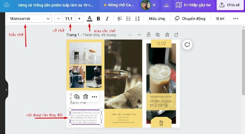 Thiết kế tờ rơi gấp 3 bằng Canva - Bước 5