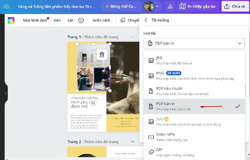 Thiết kế tờ rơi gấp 3 bằng Canva - Bước 7