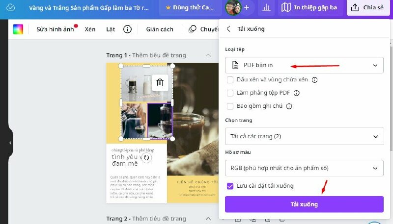 Thiết kế tờ rơi gấp 3 bằng Canva - Bước 7