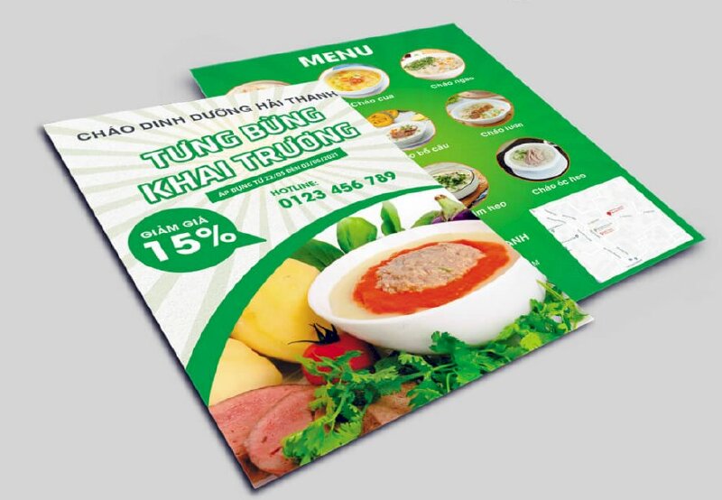 Mẫu tờ rơi quảng cáo cháo dinh dưỡng