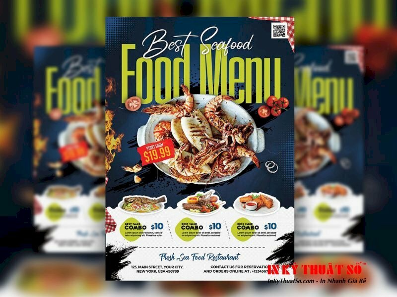 tờ rơi nhà hàng buffet hải sản