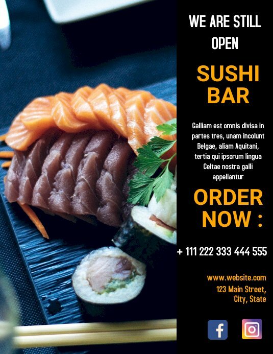 tờ rơi nhà hàng sushi