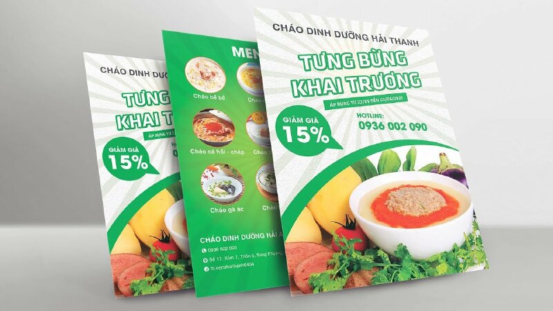 Tờ rơi quảng cáo cháo dinh dưỡng