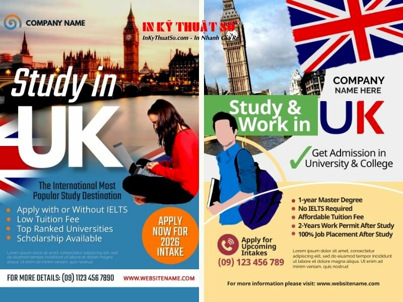 Tờ rơi quảng cáo du học Anh